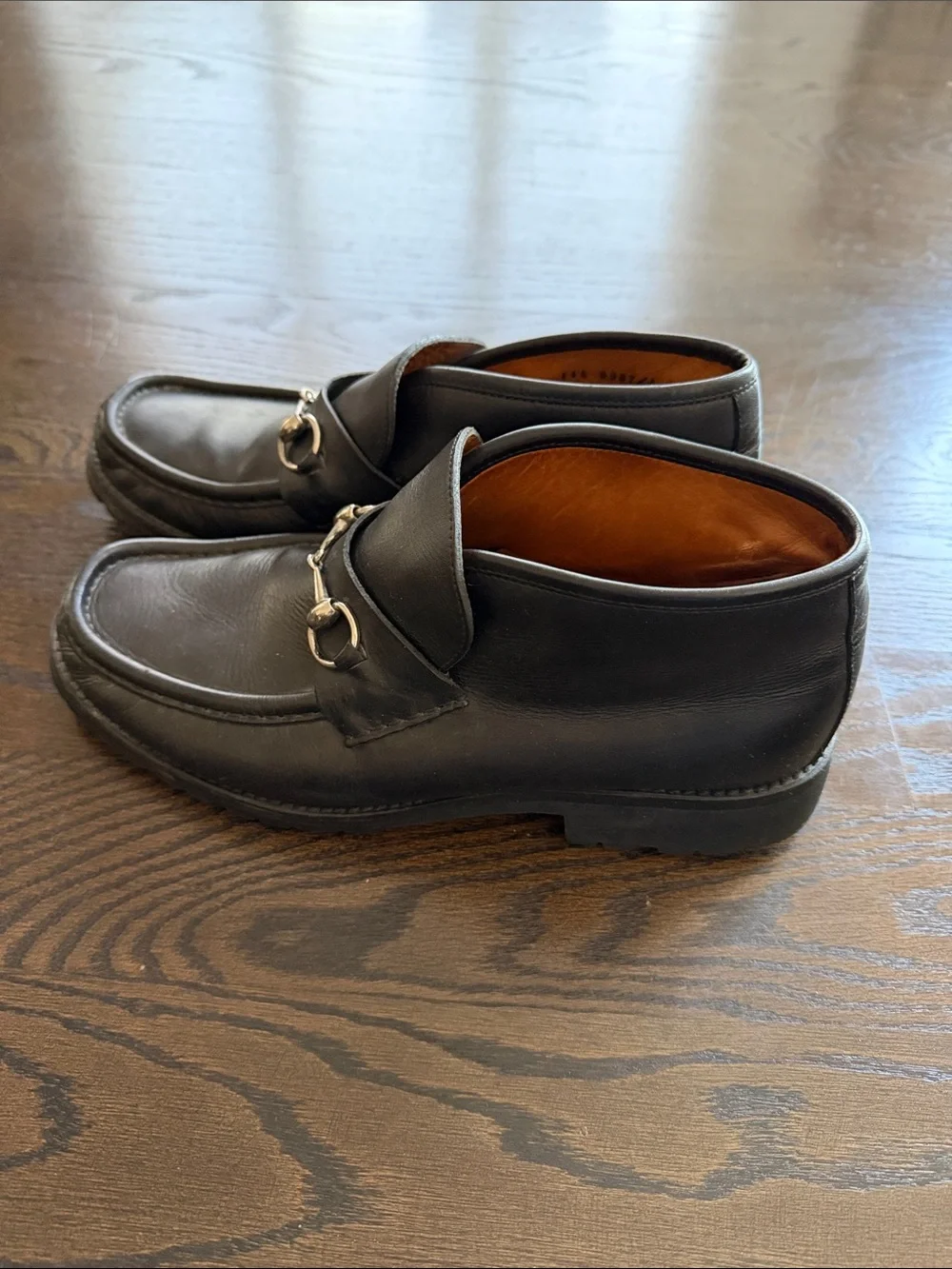 Gucci Classic Black Leather HorseBit Chukka Loafers for Men